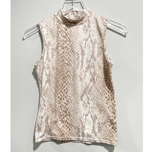 Olivia Rae Snake Skin Print Mock Neck Tank Size Small